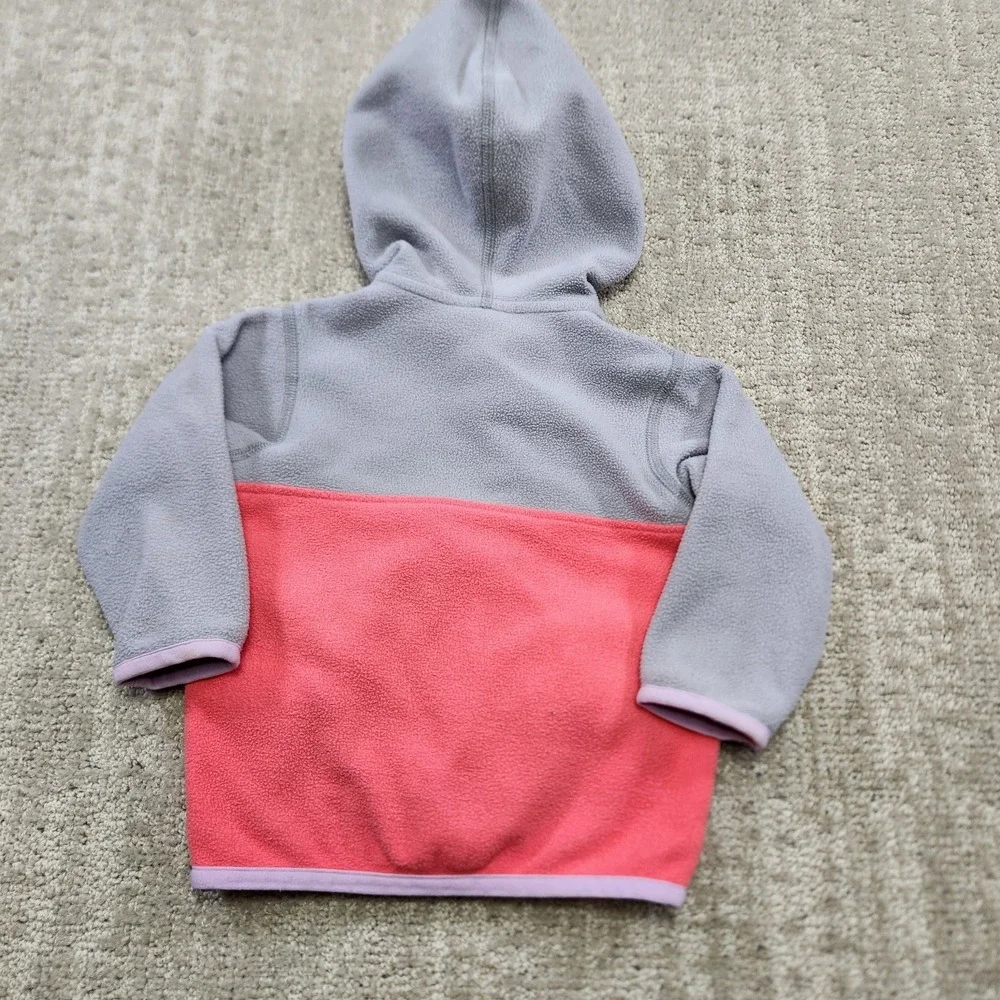 Patagonia Baby Micro D Snap-T Hooded Fleece Jacket Pink Gray 3-6M 60155
